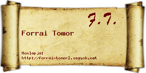 Forrai Tomor névjegykártya